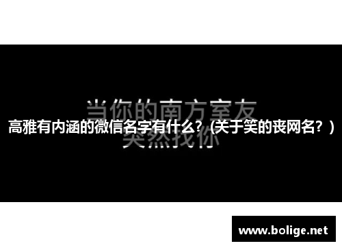 高雅有内涵的微信名字有什么？(关于笑的丧网名？)